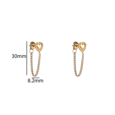 Oorbellen E56182-2 Under ear heart goud - Day&Eve