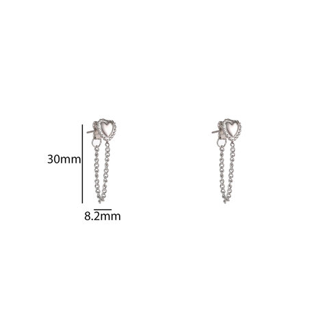 Oorbellen E56182-1 Under ear heart zilver - Day&Eve