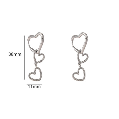 Oorbellen E56114-1 Hoop heart zilver - Day&Eve