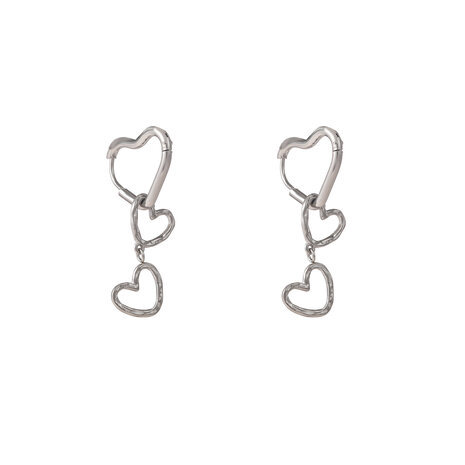 Oorbellen E56114-1 Hoop heart zilver - Day&Eve