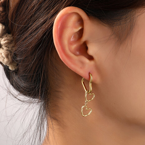 Oorbellen E56114-2 Hoop heart goud - Day&Eve