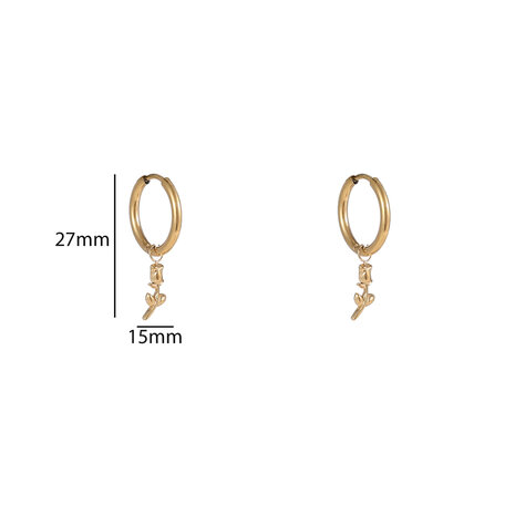 Oorbellen E56102-2 Rose hoop goud - Day&Eve