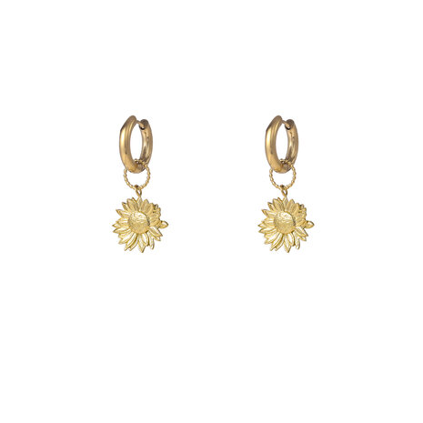 Oorbellen E56117-2 Sunflower hoop goud - Day&Eve