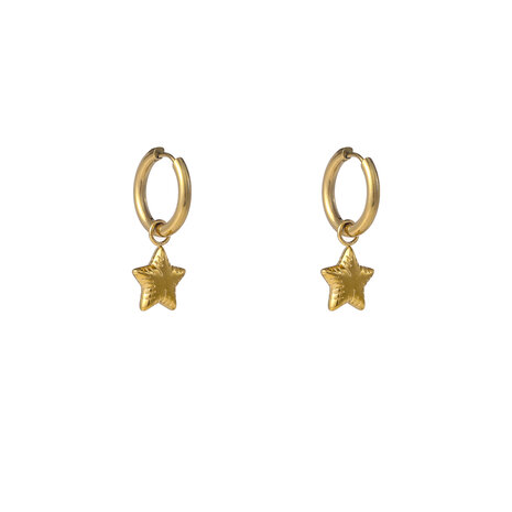 Oorbellen E56116-2 Balloon star hoop goud - Day&Eve