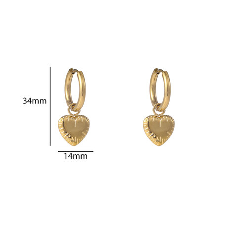 Oorbellen E56113-2 Balloon heart hoop goud - Day&Eve