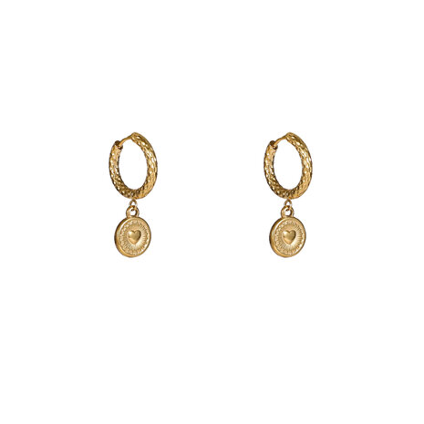 Oorbellen E56109-2 Hartje chain hoop goud - Day&Eve