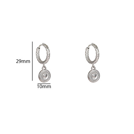 Oorbellen E56109-1 hartje chain hoop zilver - Day&Eve