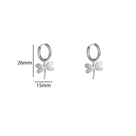 Oorbellen E56106-1 Libel hoop zilver - Day&Eve