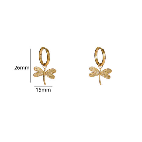 Oorbellen E56106-2 Libel hoop goud - Day&Eve