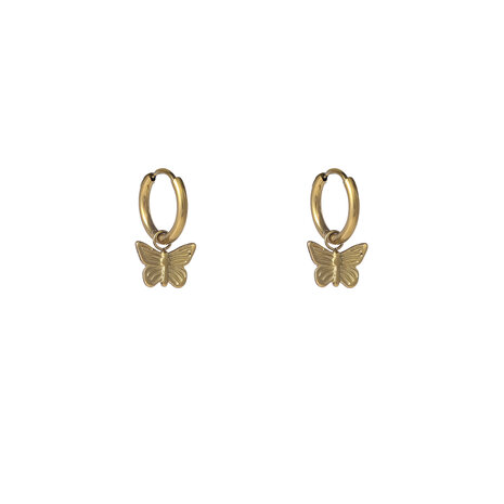 Oorbellen E56105-2 Vlinder hoop goud - Day&Eve