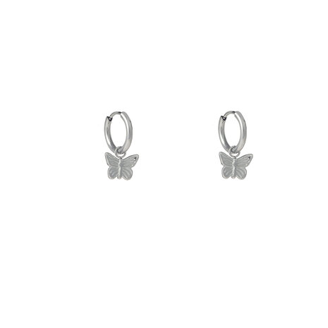 Oorbellen E56105-1 Vlinder hoop zilver - Day&Eve