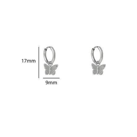 Oorbellen E56105-1 Vlinder hoop zilver - Day&Eve