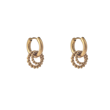 Oorbellen E56107-2 Gedraaide ringen hoop goud - Day&Eve