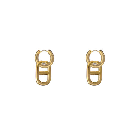 Oorbellen E562103-2 schakel hoop goud - Day&Eve