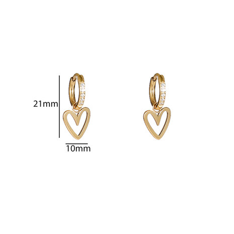 Oorbellen E56122-1 Sparkle hart hoop goud - Day&Eve