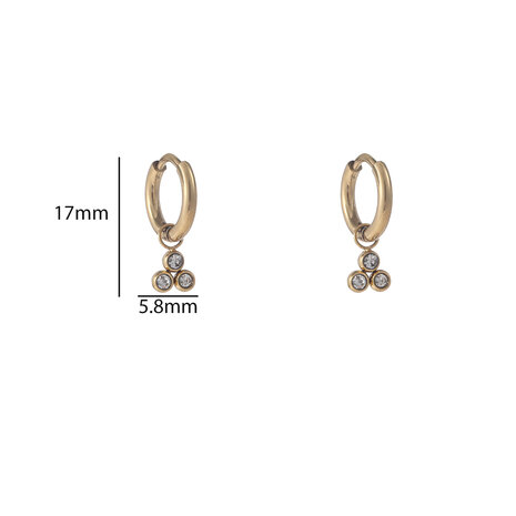 Oorbellen E56101-1 crystal steentje hoop goud - Day&Eve