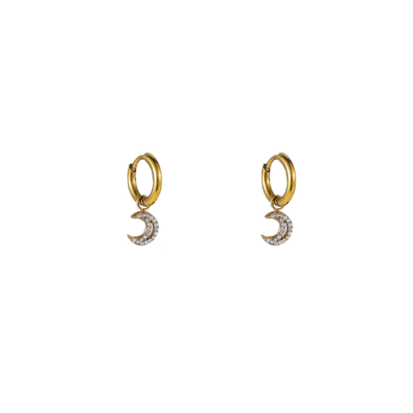 Oorbellen E56426-2 Sparkly maan hoop goud - Day&Eve