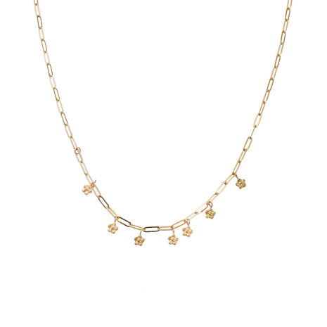 Ketting N56036-2 Bloem hangertjes goud - ​​​​​​​Day&Eve