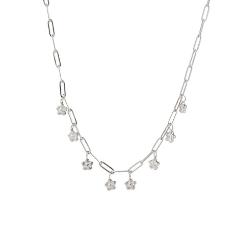 Ketting N56036-1 Bloem hangertjes zilver - ​​​​​​​Day&Eve