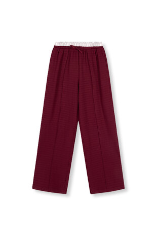 Broek met wijde pijpen Mara bordeaux rood - Refined Department