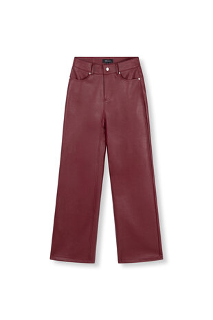Vegan leer broek Esmee Bordeaux rood - Refined Department