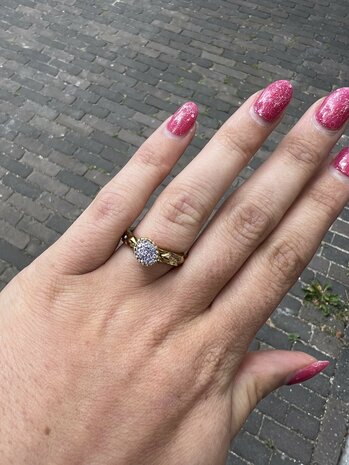 Steentje twisted Bali Flat stone lavender 9 mm goud TME9 - Melano