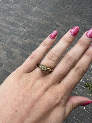 Steentje twisted Bali Flat stone champagne 9 mm goud TME9 - Melano