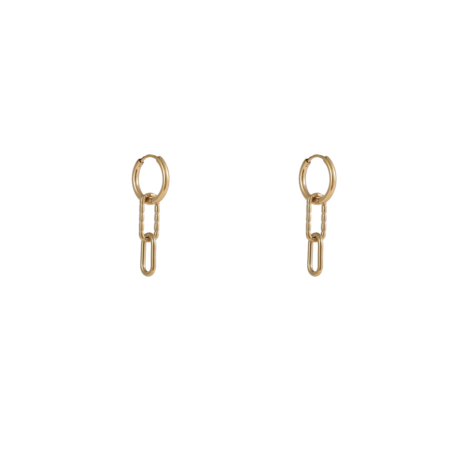 Oorbellen E56100-2 Dubbele schakel hoop goud - Day&Eve