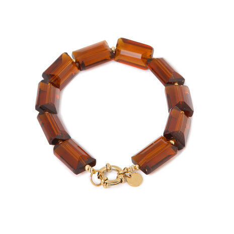 Armband K.EX.47.1 shiny brown goud - Label Kiki
