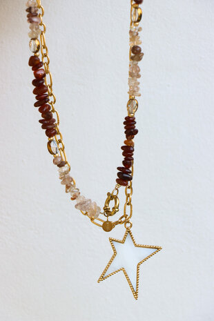 KettingK.SK.207.1 Red rock goud - Label Kiki