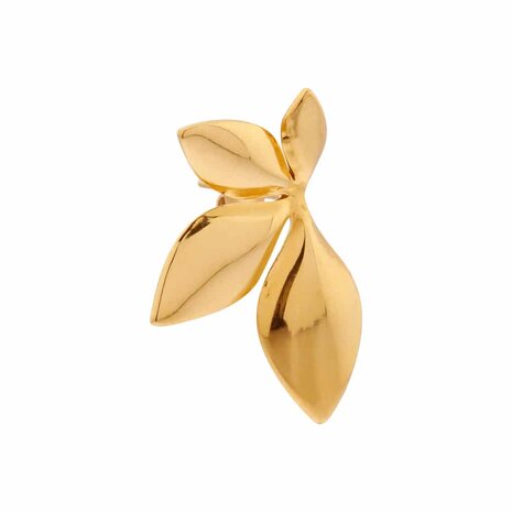 Oorbel per stuk LK404 half flower goud - Label Kiki