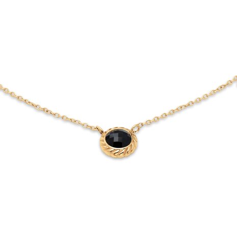 Ketting Friends Ziva zwart FN28 goud - ​​​​​​​Melano