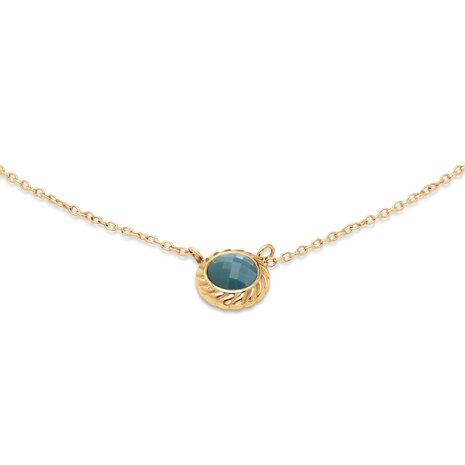 Ketting Friends Ziva retro blue FN28 goud - ​​​​​​​Melano