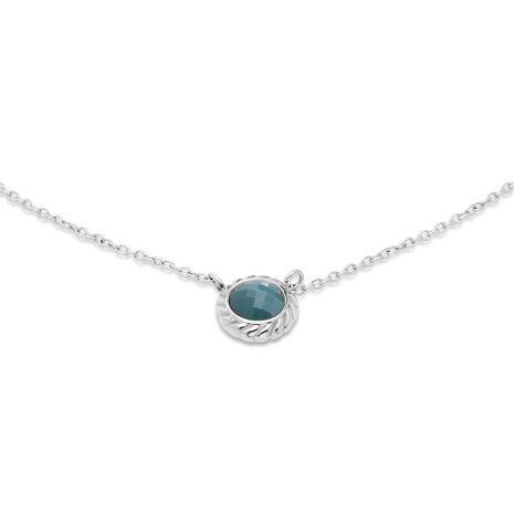 Ketting Friends Ziva retro blue FN28 zilver - ​​​​​​​Melano