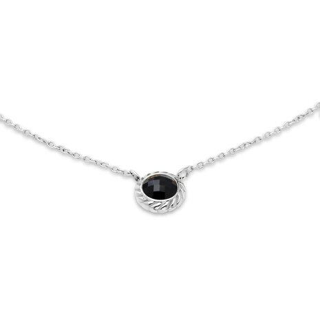 Ketting Friends Ziva zwart FN28 zilver - ​​​​​​​Melano