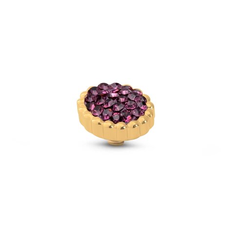 Steentje twisted Bali Flat Aubergine 9mm goud TME9 - Melano