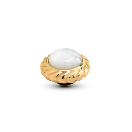 Steentje twisted Pearl Rope goud TMG3 - Melano