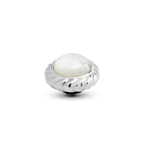 Steentje twisted Pearl Rope zilver TMG3 - Melano