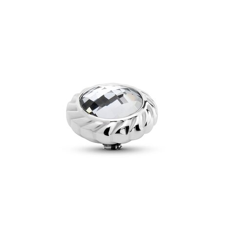 Steentje twisted Majestic chrystal zilver TMG9 - Melano