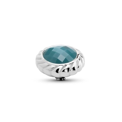 Steentje twisted Majestic retro blue zilver TMG9 - Melano
