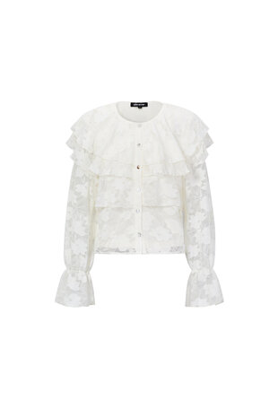 Blouse wit kant ruffle 