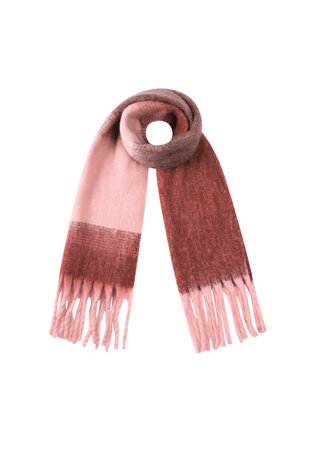 Zachte wintersjaal roze mix