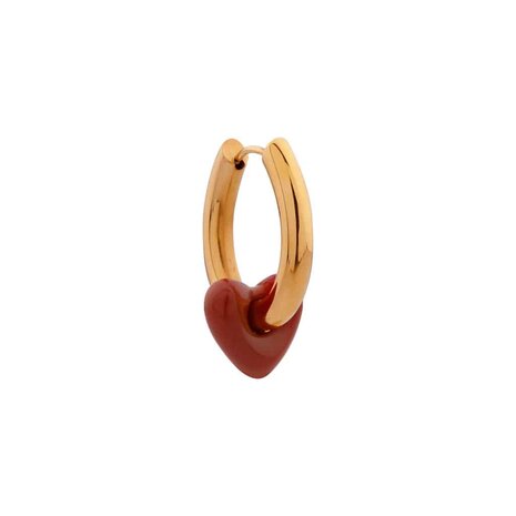 Oorbel per stuk LK411 cupids charm hoop goud - Label Kiki