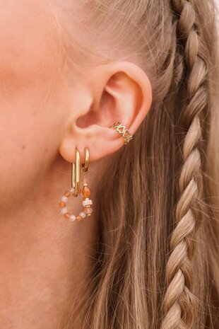 Oorbel per stuk LK421 italian dream hoop goud - Label Kiki