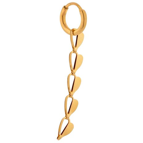 Oorbel per stuk LK424 half heart hoop goud - Label Kiki