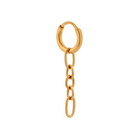 Oorbel per stuk LK426 Sisi hoop goud - Label Kiki