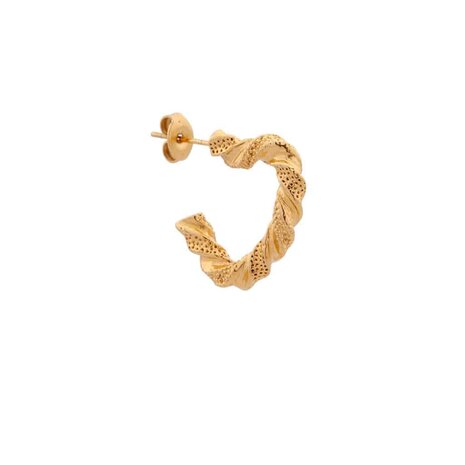 Oorbel per stuk LK433 twisted love hoop goud - Label Kiki