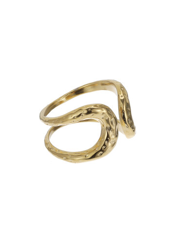 Ring dubbel gevormd goud - Rose & Camellia