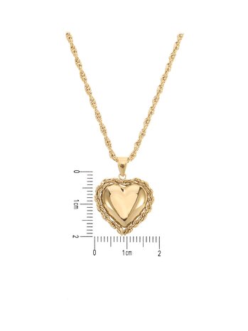 Ketting gevlochten hartje goud - Rose & Camellia