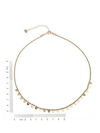 Ketting gevochten met hartjes goud - Rose & Camellia